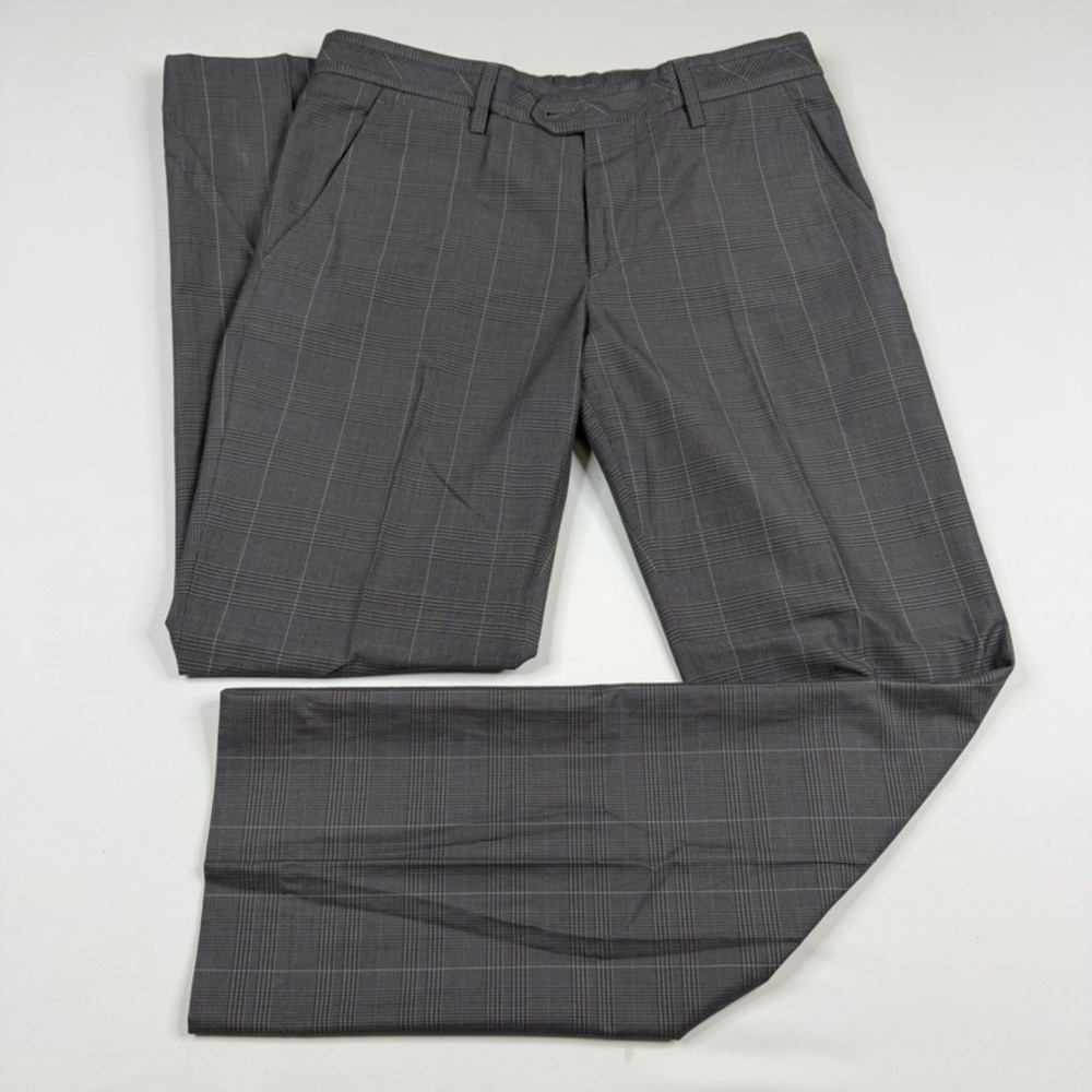 J.Lindeberg Trousers Mens 34x32 Grey Glen Plaid Golf Pants